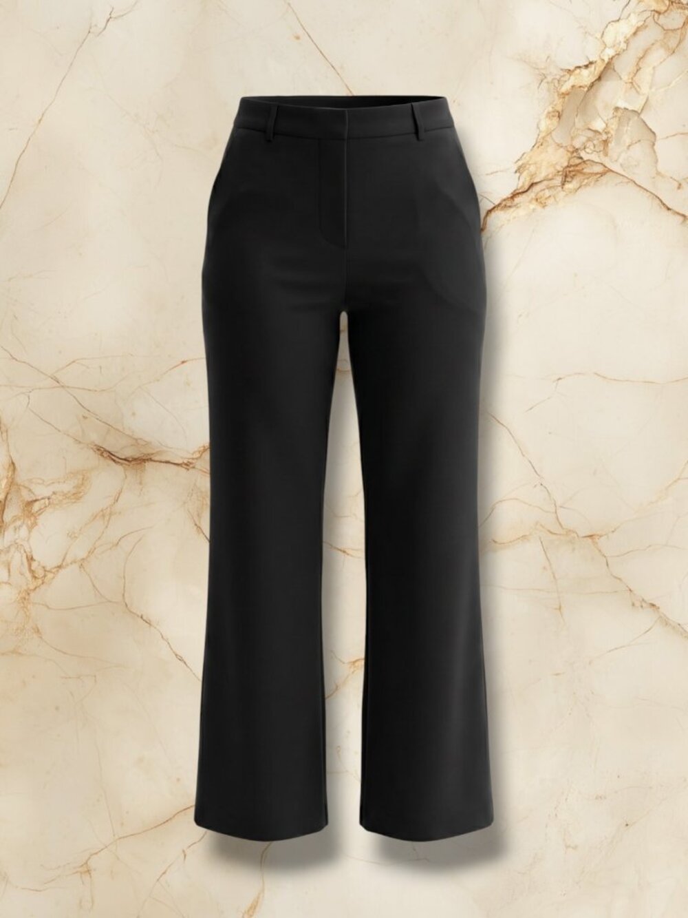 Lulu-B Black Structured High Rise Straight‎ Leg Dress Pants XL